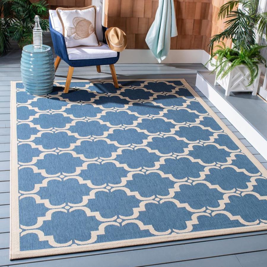 Safavieh Courtyard Aldo 8 x 8 Blue/Beige Square Indoor/Outdoor Trellis