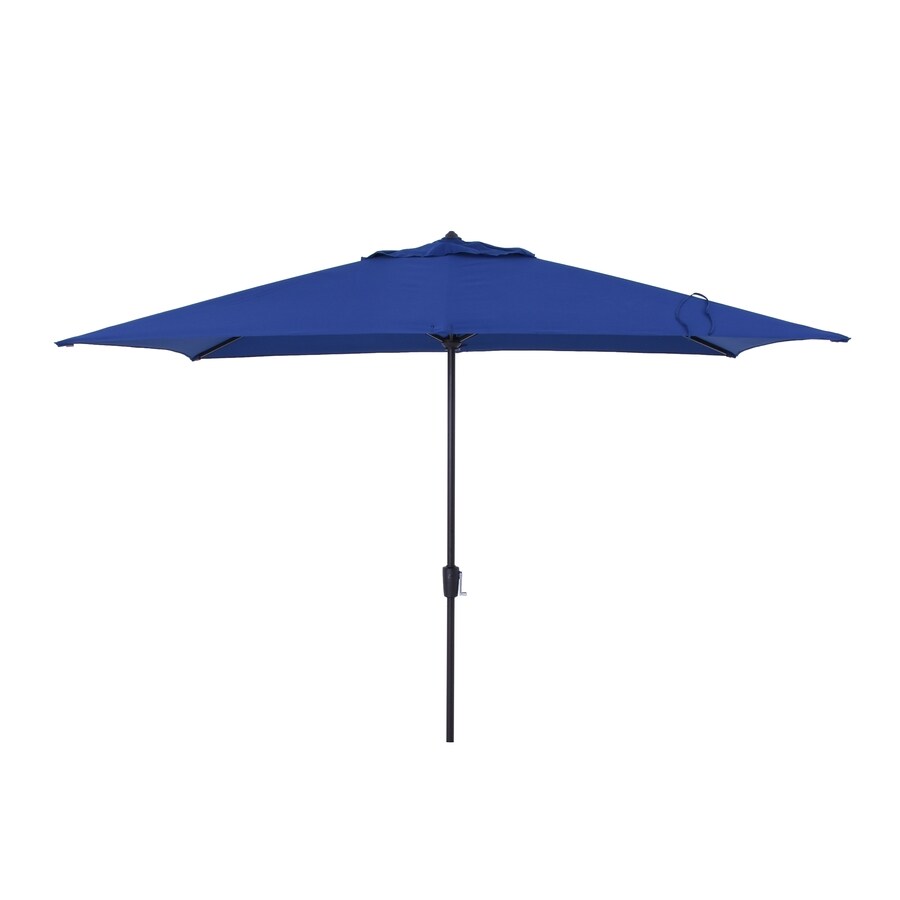 Simply Shade Blue Market 7 Ft W X 10 5 Ft L Patio Umbrella In The Patio Umbrellas Department At Lowes Com