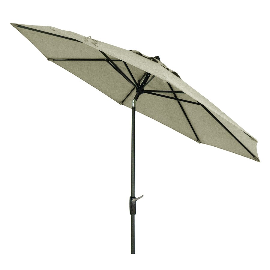 Simplyshade 9 Ft Octagon Khaki With Brown Aluminum Frame Auto Tilt Market Patio Umbrella In The Patio Umbrellas Department At Lowes Com