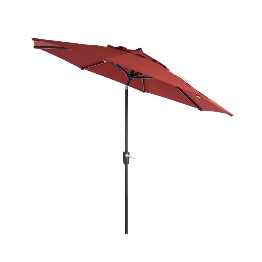 Simplyshade 9 Ft Octagon Spectrum Cherry With Dark Brown Aluminum Frame Auto Tilt Market Patio Umbrella In The Patio Umbrellas Department At Lowes Com