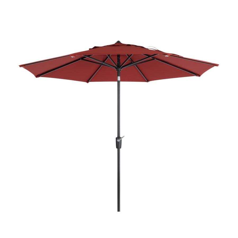 Simplyshade 9 Ft Octagon Spectrum Cherry With Dark Brown Aluminum Frame Auto Tilt Market Patio Umbrella In The Patio Umbrellas Department At Lowes Com