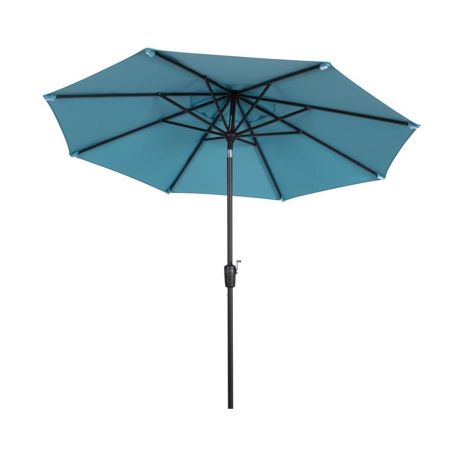 Simplyshade 9 Ft Octagon Spectrum Peacock With Dark Brown Aluminum Frame Auto Tilt Market Patio Umbrella In The Patio Umbrellas Department At Lowes Com