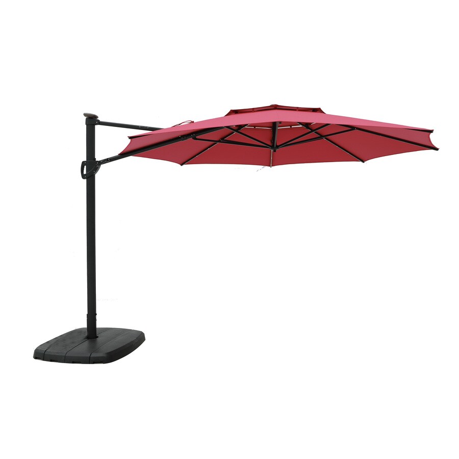 Simply Shade 11ft Octagon Red with Black Aluminum Frame Solar Powered