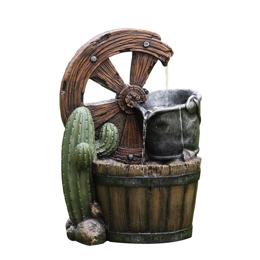 Garden Treasures 21.9in H Resin Tiered Outdoor Fountain at