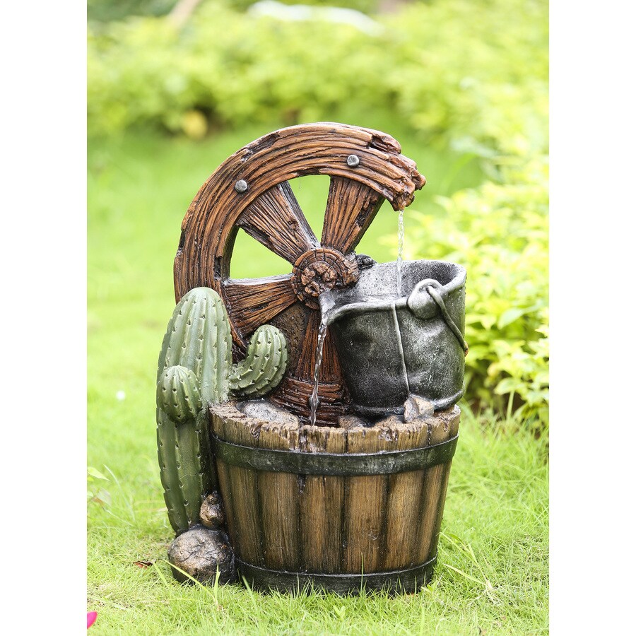 Garden Treasures 21.9in H Resin Tiered Outdoor Fountain at