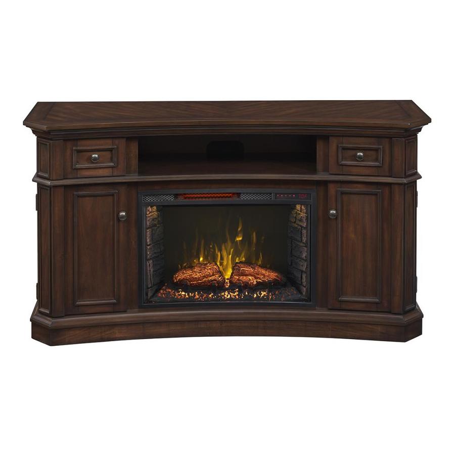 Shop Scott Living 60 In W 5200 Btu Walnut Wood Infrared Quartz Electric Fireplace With