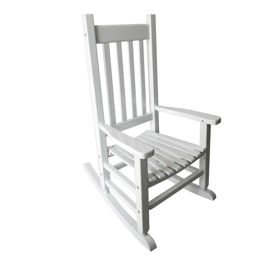 Style Selections Childrens White Wood Rocking Chair S With Slat Seat In The Patio Chairs Department At Lowes Com