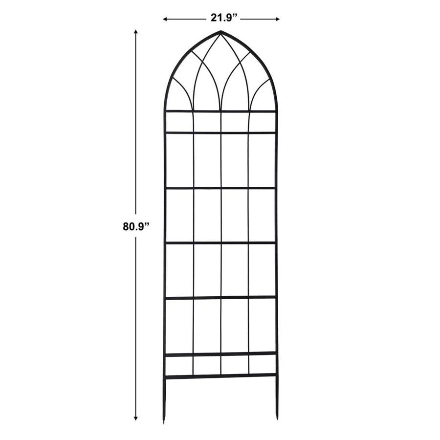 Style Selections 21.9-in W X 80.9-in H Black Garden Trellis In The ...