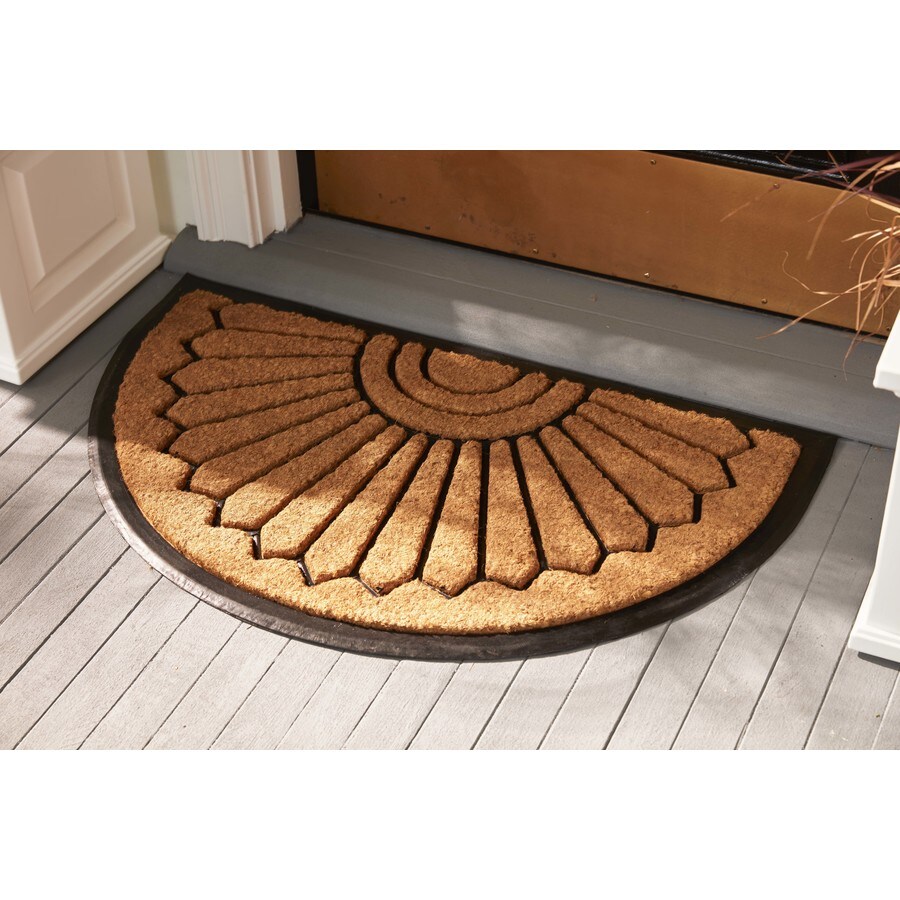 allen + roth Allen+Roth 2ft x 3ft Black Semicircle Outdoor Door Mat