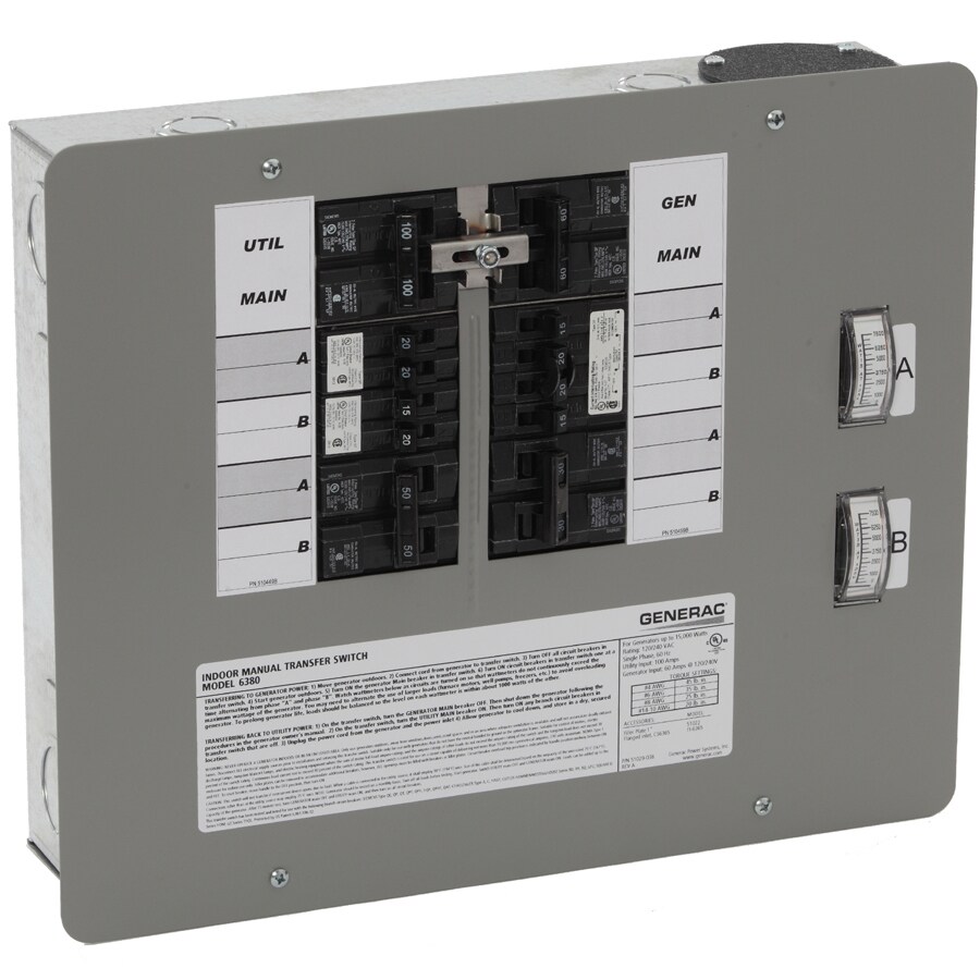 Shop Generac 50 Amp Indoor 12 Circuit Transfer Switch At Lowes