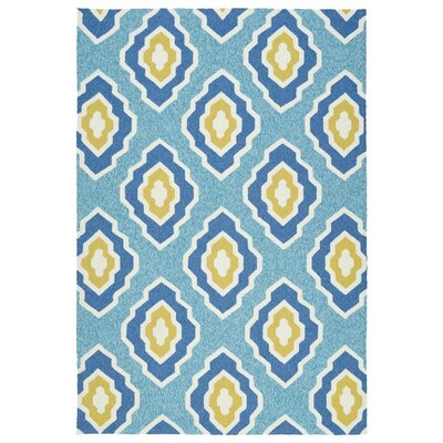 Kaleen Escape 5 x 8 Blue Indoor/Outdoor Geometric Coastal Handcrafted Area Rug Kaleen Escape 5 x 8 Blue Indoor/Outdoor Geometric Coastal Handcrafted Area Rug