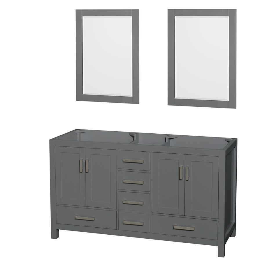 Wyndham Collection Sheffield 59 In Dark Gray Bathroom Vanity Cabinet Mirror Included In The Bathroom Vanities Without Tops Department At Lowes Com