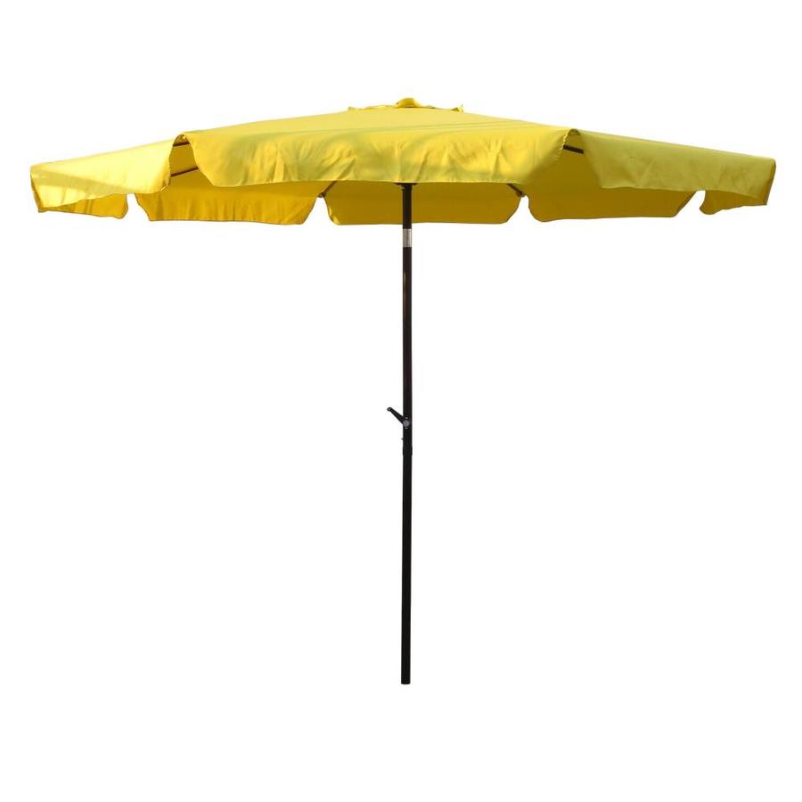 International Caravan 10 Ft Octagon Yellow With Bronze Aluminum Frame Auto Tilt Market Patio Umbrella In The Patio Umbrellas Department At Lowes Com