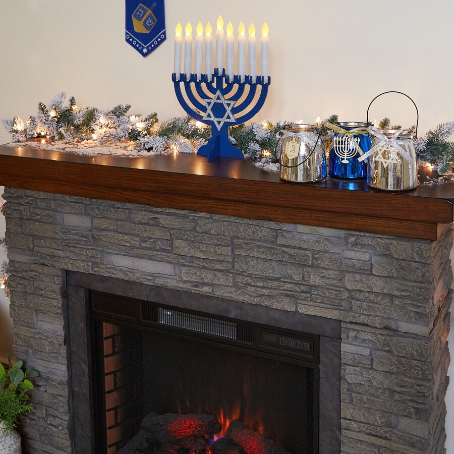 Holiday Living SS 12-IN MENORAH WITH LED CANDLES In The Indoor Hanukkah ...