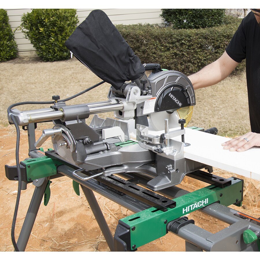 Hitachi 8-1/2-in 9.2-Amp Single Bevel Sliding Compound Miter Saw In The ...