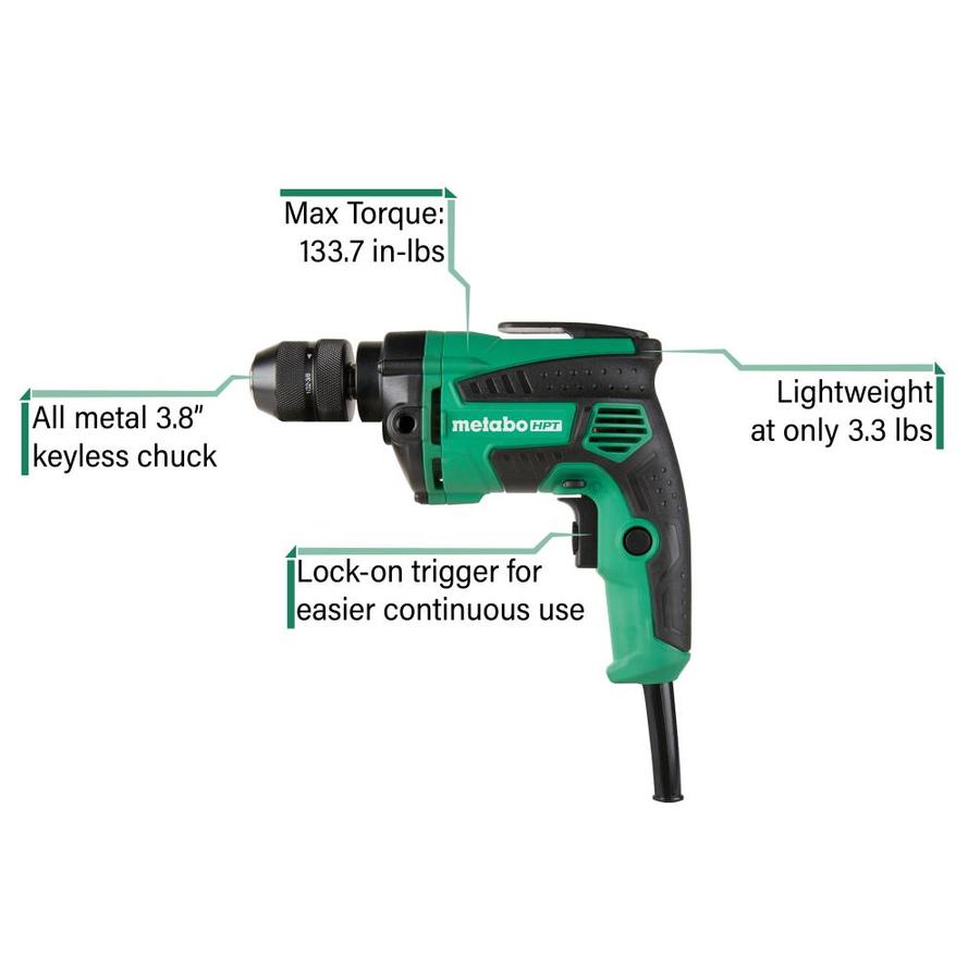 Metabo HPT (was Hitachi Power Tools) 6.8-Amp 3/8-in Keyless Corded Drill in the Corded Drills ...