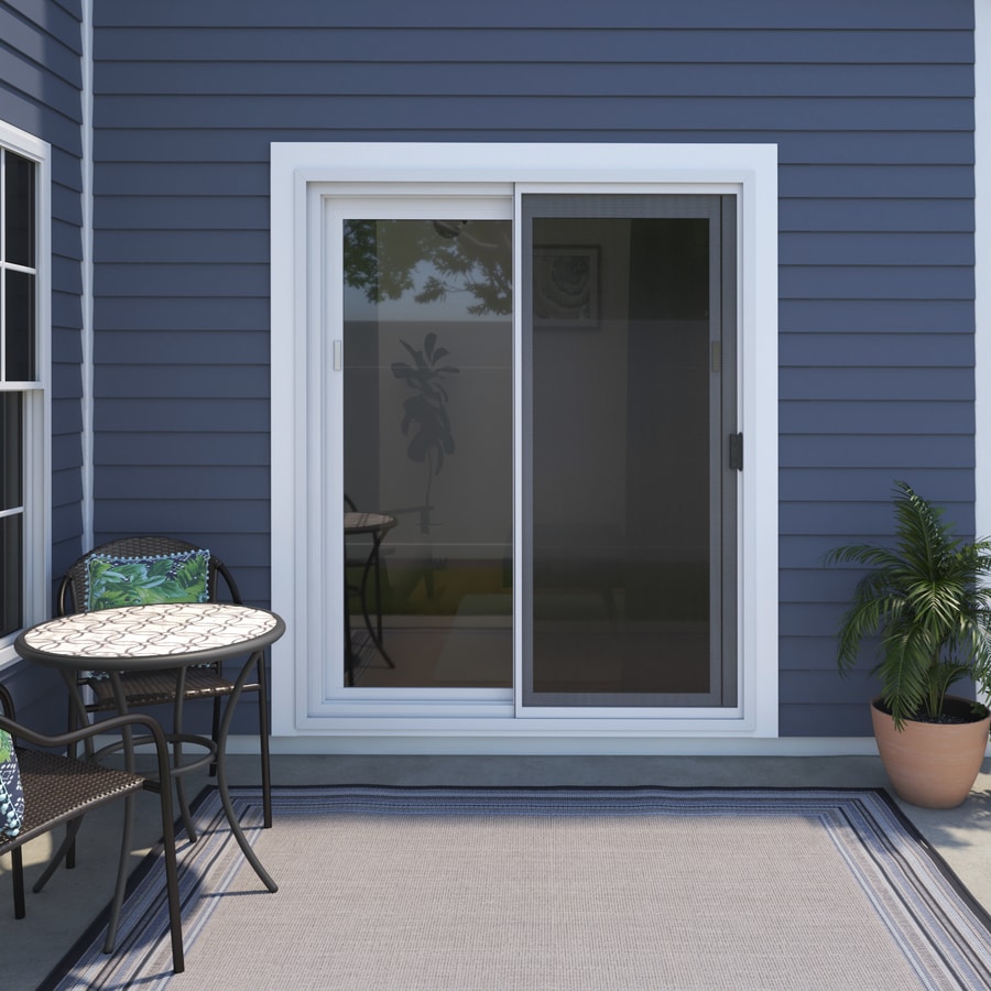 ReliaBilt 312 60-in X 80-in White Aluminum Frame Sliding Screen Door In ...