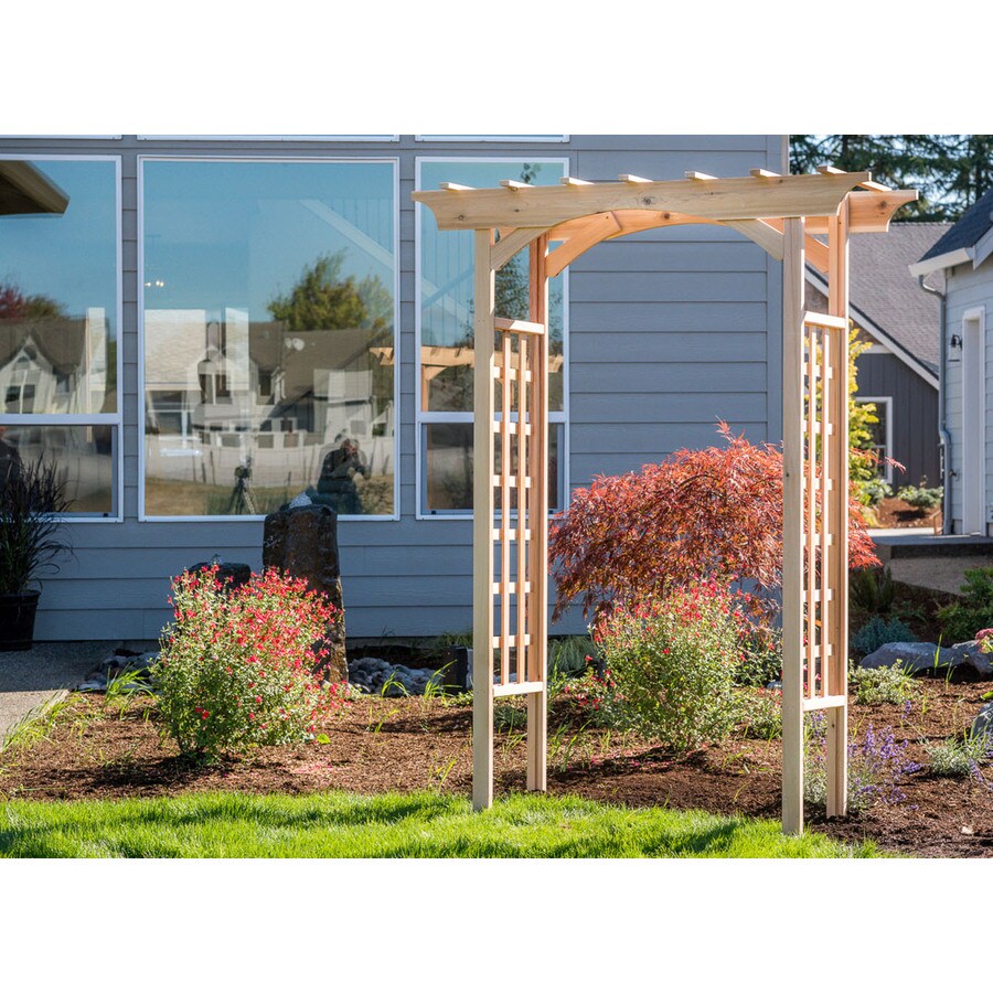 Garden Architecture 5.3-ft W x 6.8-ft H Natural Garden Arbor in the