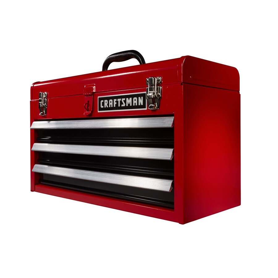 CRAFTSMAN Portable Tool Box 20.5in Ballbearing 3Drawer Red Steel
