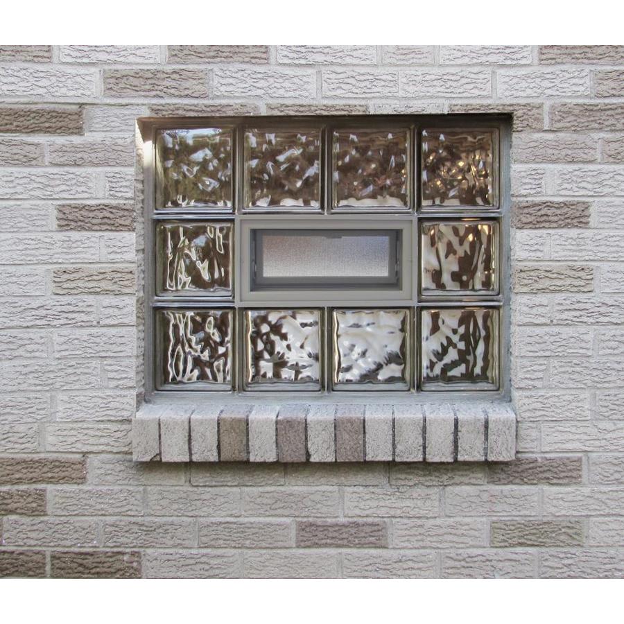 Redi2set Wavy Bronze Glass 31 In X 31 In Frameless Replacement Glass Block Window In The Glass 8851