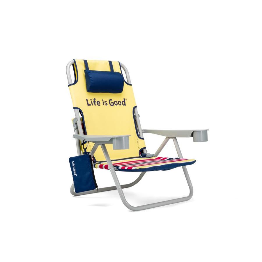Life is Good Life Is Good Beach Chair Silver Metal Stationary