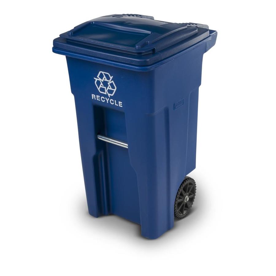 Shop Toter 32Gallon Blue Recycling Bin with Lid at