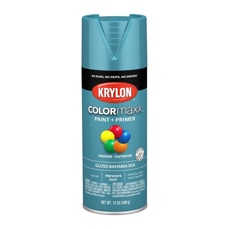 Krylon COLORmaxx Gloss Bahama Sea Spray Paint And Primer In One (Actual ...