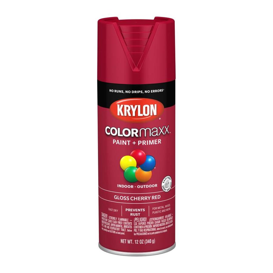 Krylon Colormaxx Gloss Cherry Red Spray Paint And Primer In One Actual Net Contents 12 Oz In