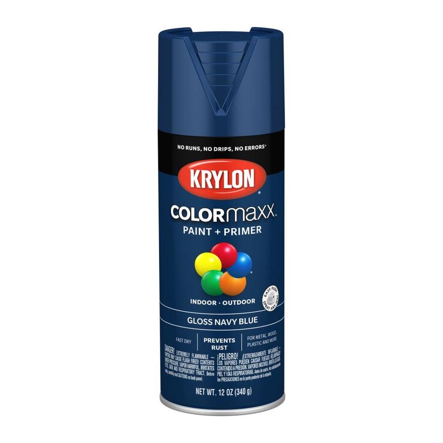 Krylon COLORmaxx Gloss Navy Blue Spray Paint and Primer In One (Actual