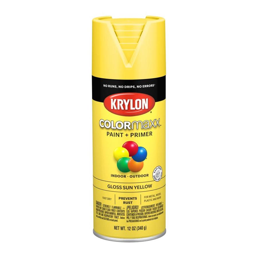 Krylon Colormaxx Gloss Sun Yellow Spray Paint And Primer In One (net Wt 