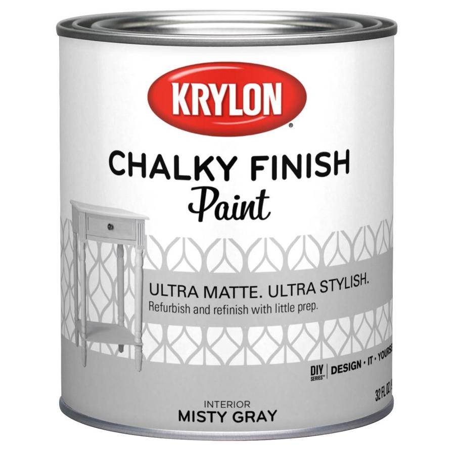 Krylon Misty Gray WaterBased Chalky Paint (1Quart) in the Craft Paint