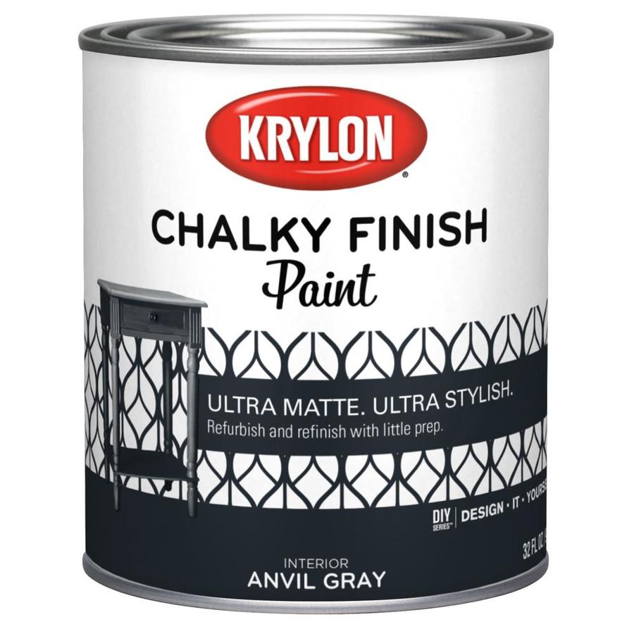 Krylon Anvil Gray WaterBased Chalky Paint (1Quart) in the Craft Paint