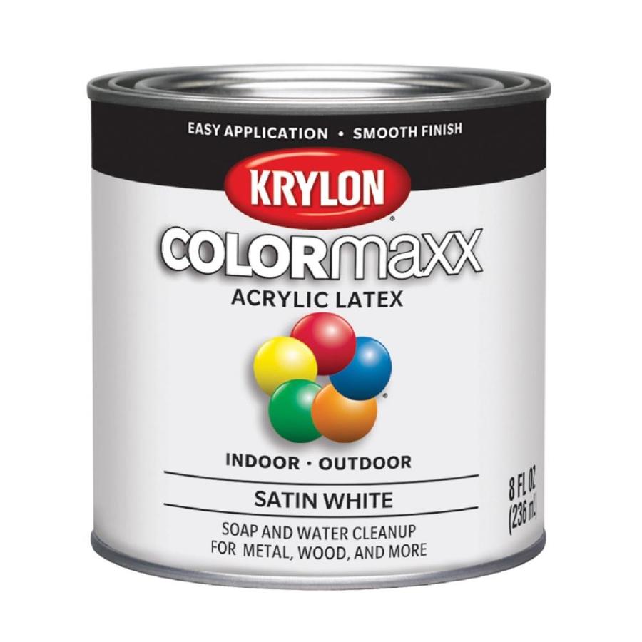 Krylon Satin COLORmaxx White Enamel Interior/Exterior Paint (HalfPint