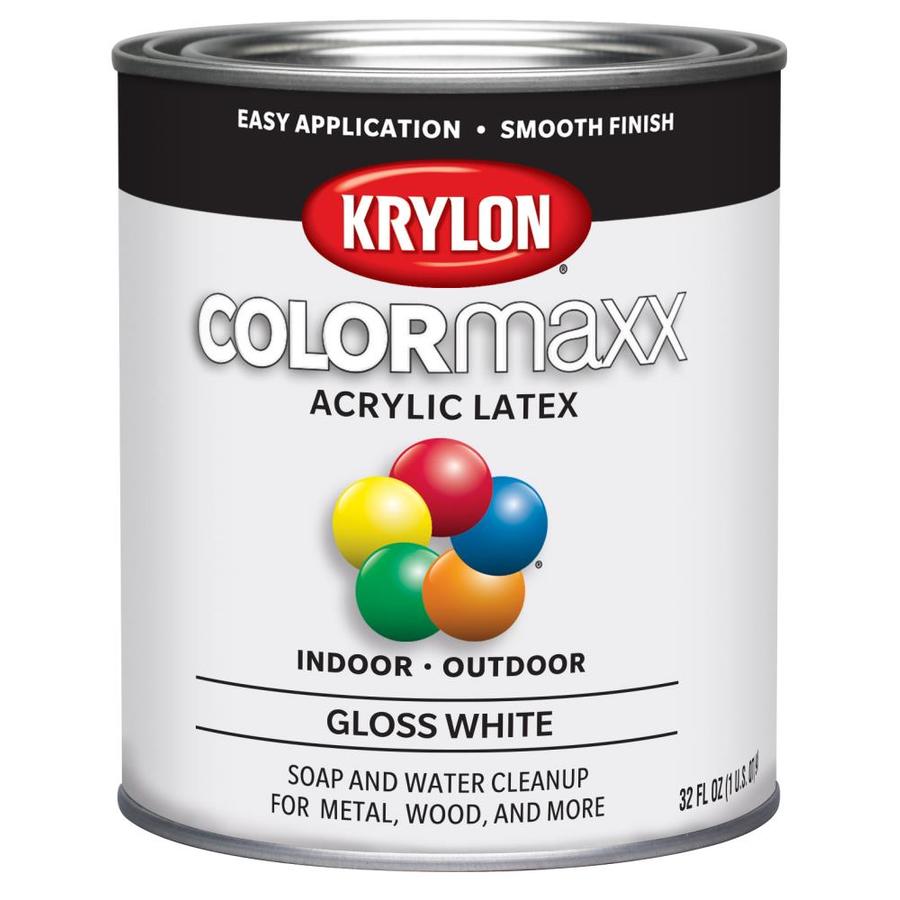 Krylon Gloss COLORmaxx White Enamel Interior/Exterior Paint (1Quart