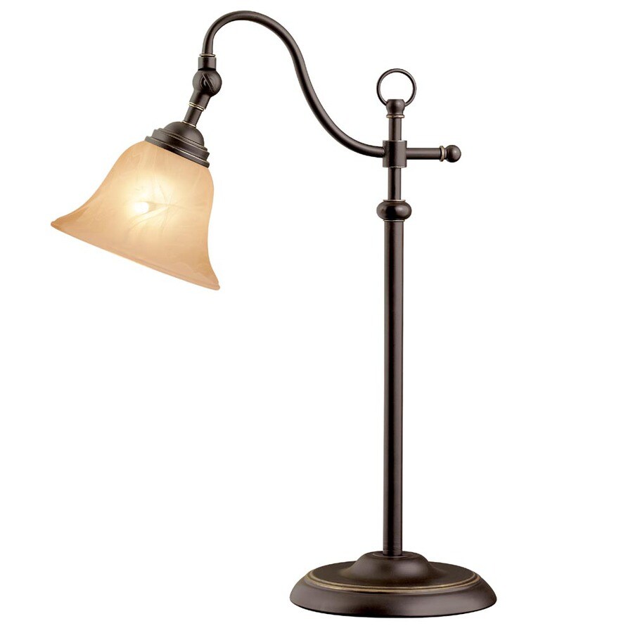 bronze table lamp with glass shade