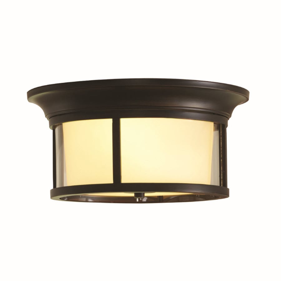 allen + roth Harpwell 13.19-in W Oil-Rubbed Bronze Ceiling Flush Mount ...