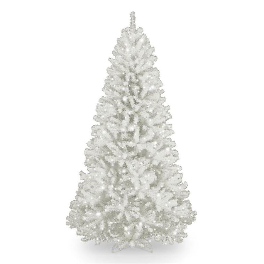 7 ft white pre lit christmas tree