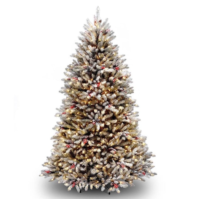 National Tree Company 6.5-ft Pre-Lit Artificial Christmas Tree with 650 Constant White Clear ...