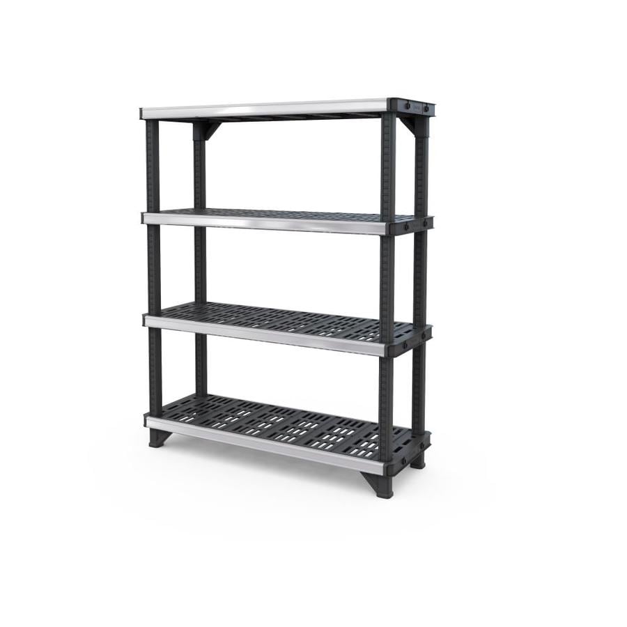 Keter 18in D x 48in W x 60in H 4Tier Plastic Freestanding Shelving