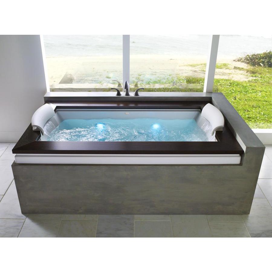 Jacuzzi Fuzion 42in W x 72in L Black Acrylic Rectangular Front Center