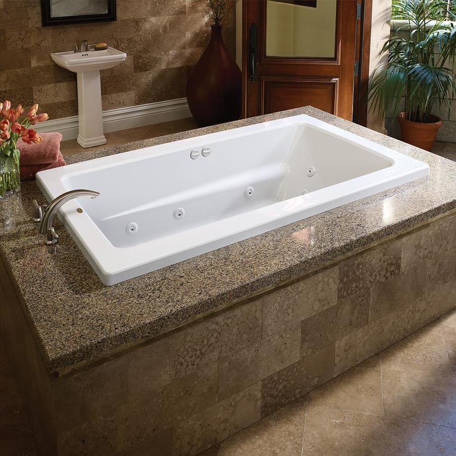 Jacuzzi Primo 42 In W X 72 In L White Acrylic Rectangular Reversible Drain Drop In Air Bath In 2360