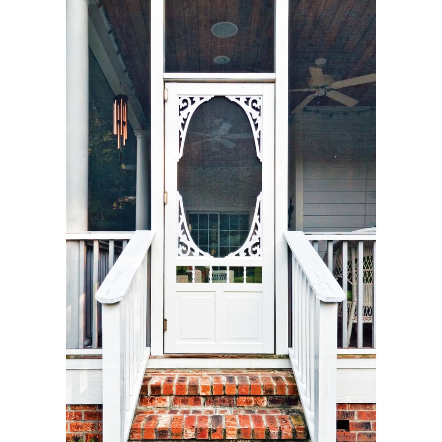 Shop Screen Tight White Vinyl Hinged Decorative Screen Door 32in x 80in