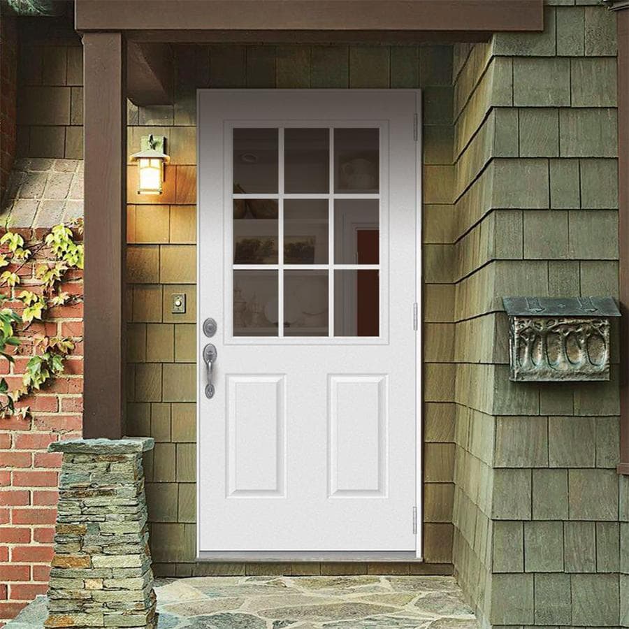 JELD-WEN Half Lite Simulated Divided Light Left-Hand Outswing Primed ...