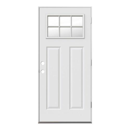 Jeld Wen Craftsman Simulated Divided Light Left Hand Outswing Primed