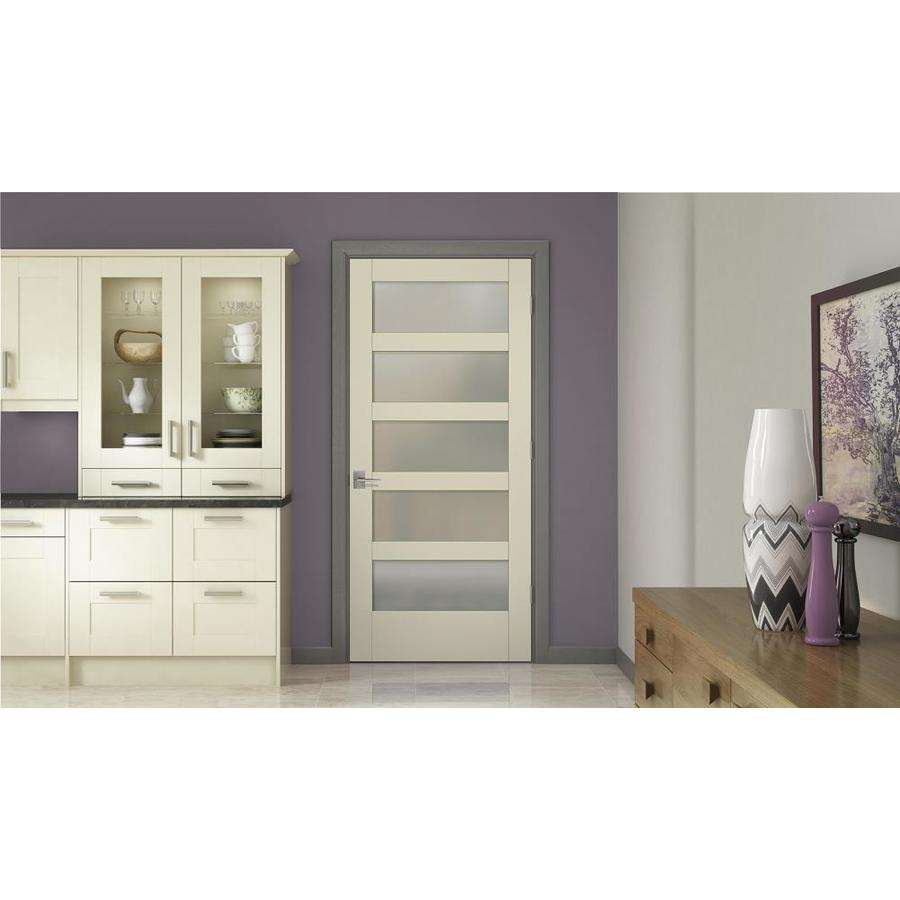 JELDWEN MODA 1055W 30in x 80in Primed 5Panel Equal Frosted Glass