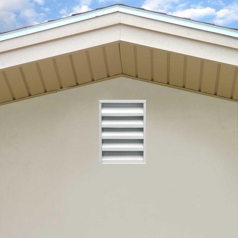 CMI 12in x 18in White Rectangle Steel Gable Vent in the Gable Vents