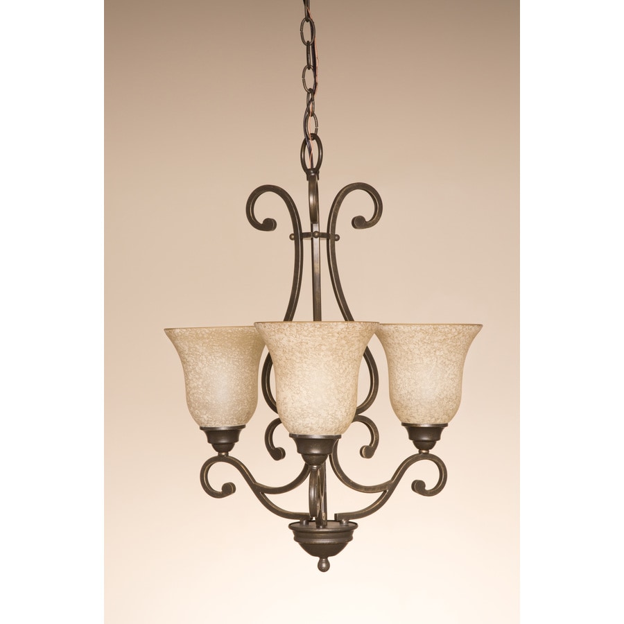 Portfolio Linkhorn 3 Light Iron Stone Vintage Chandelier In The