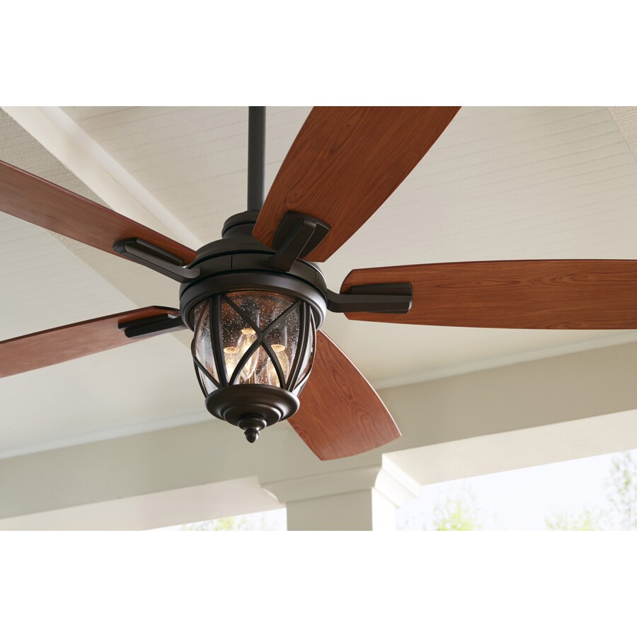 Shop allen + roth Castine 52in Rubbed Bronze Indoor/Outdoor Downrod Or