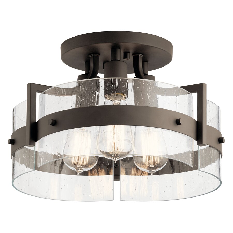 Kichler Kichler 3 Light Colmar Bronze Flush Mount Light In The Flush Mount Lighting Department