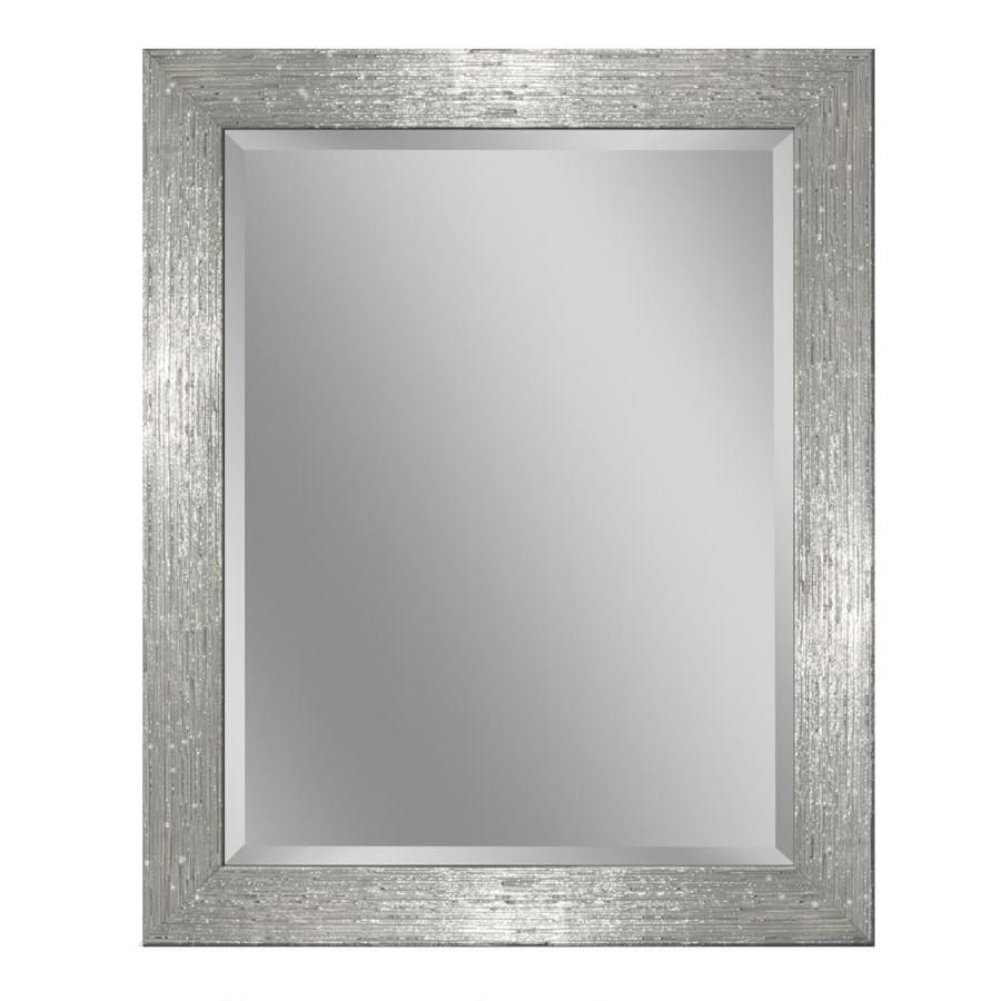 Allen Roth 32 In L X 26 In W White Chrome Beveled Wall Mirror In